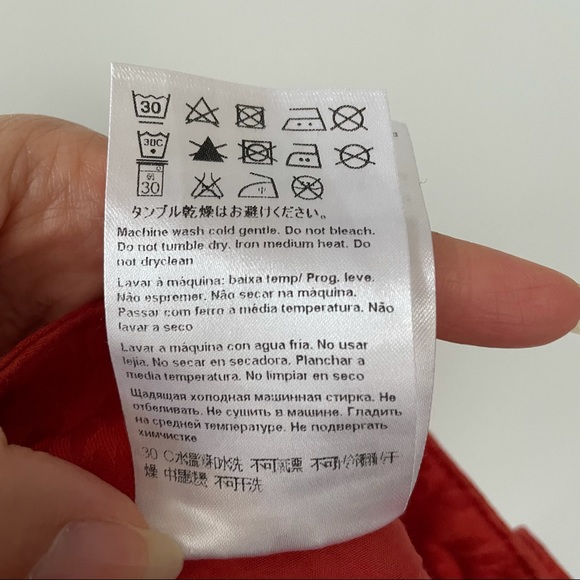 Escada vintage red brocade floral pattern rhinestone diamanté designer jeans - Picture 6 of 6